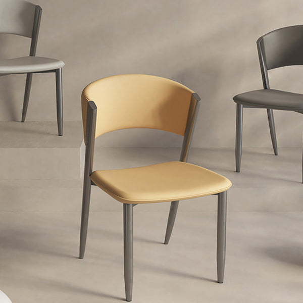 Faux Leather  Dining Chairs Designer style Open Back Armless Chair