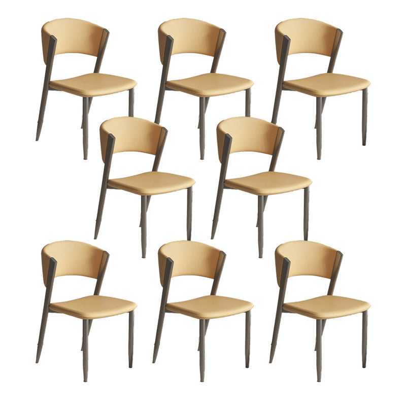 Faux Leather  Dining Chairs Designer style Open Back Armless Chair