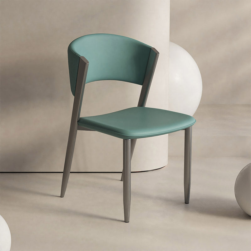 Faux Leather  Dining Chairs Designer style Open Back Armless Chair