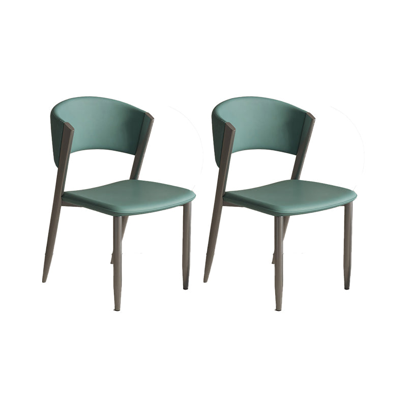 Faux Leather  Dining Chairs Designer style Open Back Armless Chair