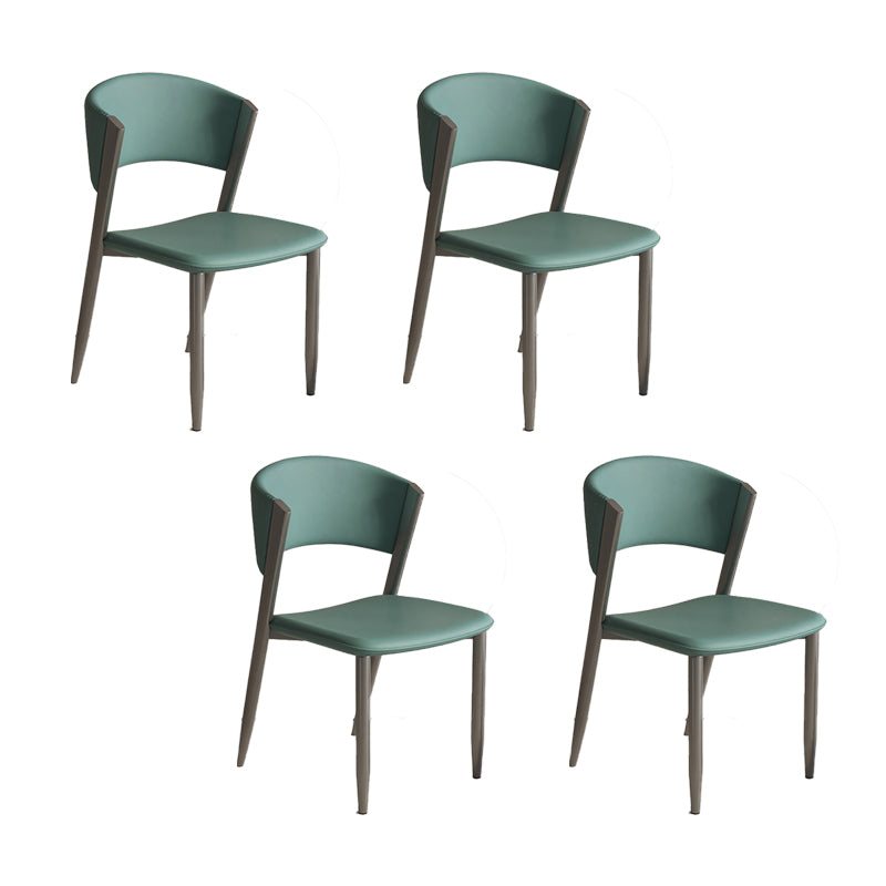 Faux Leather  Dining Chairs Designer style Open Back Armless Chair