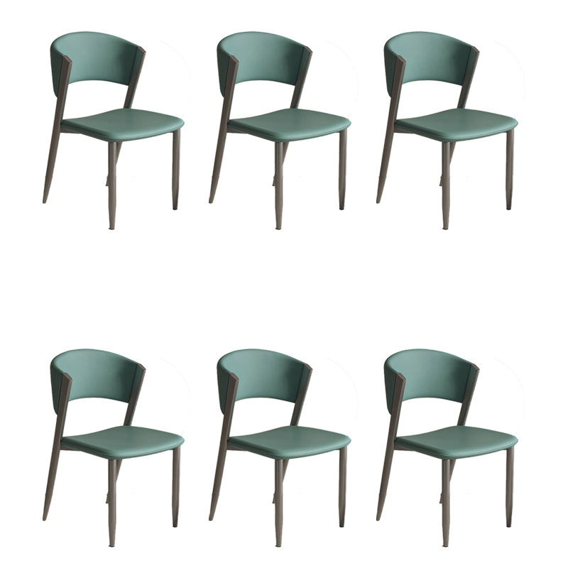 Faux Leather  Dining Chairs Designer style Open Back Armless Chair