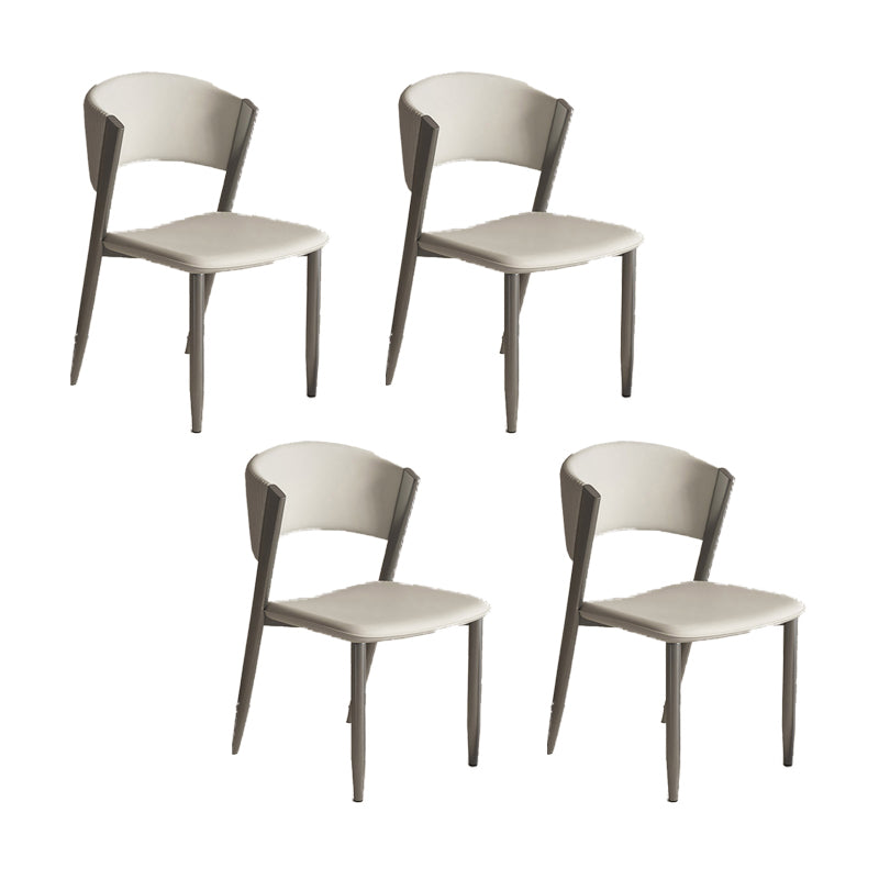 Faux Leather  Dining Chairs Designer style Open Back Armless Chair