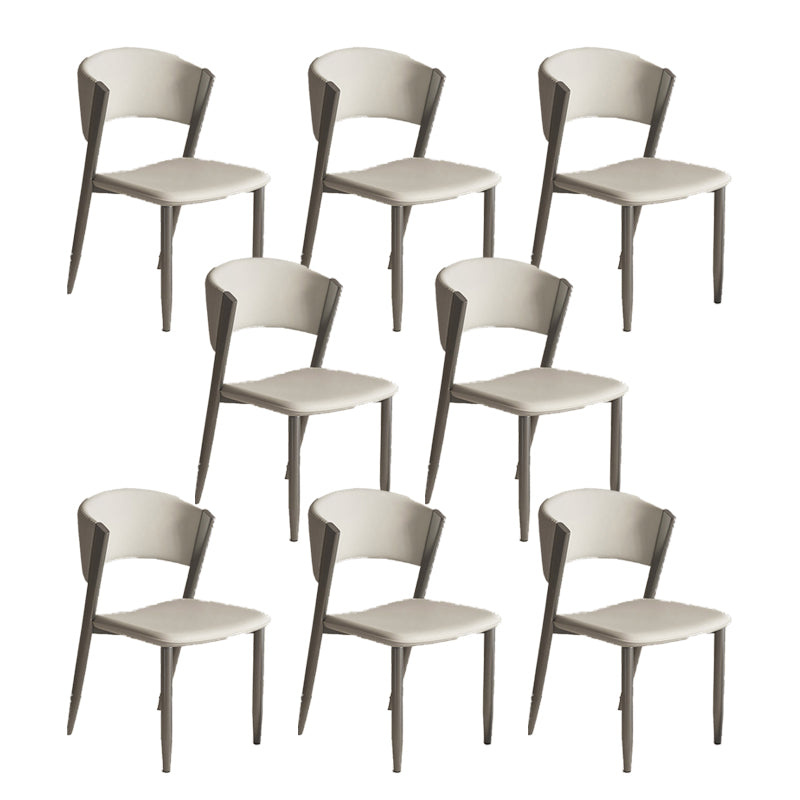 Faux Leather  Dining Chairs Designer style Open Back Armless Chair