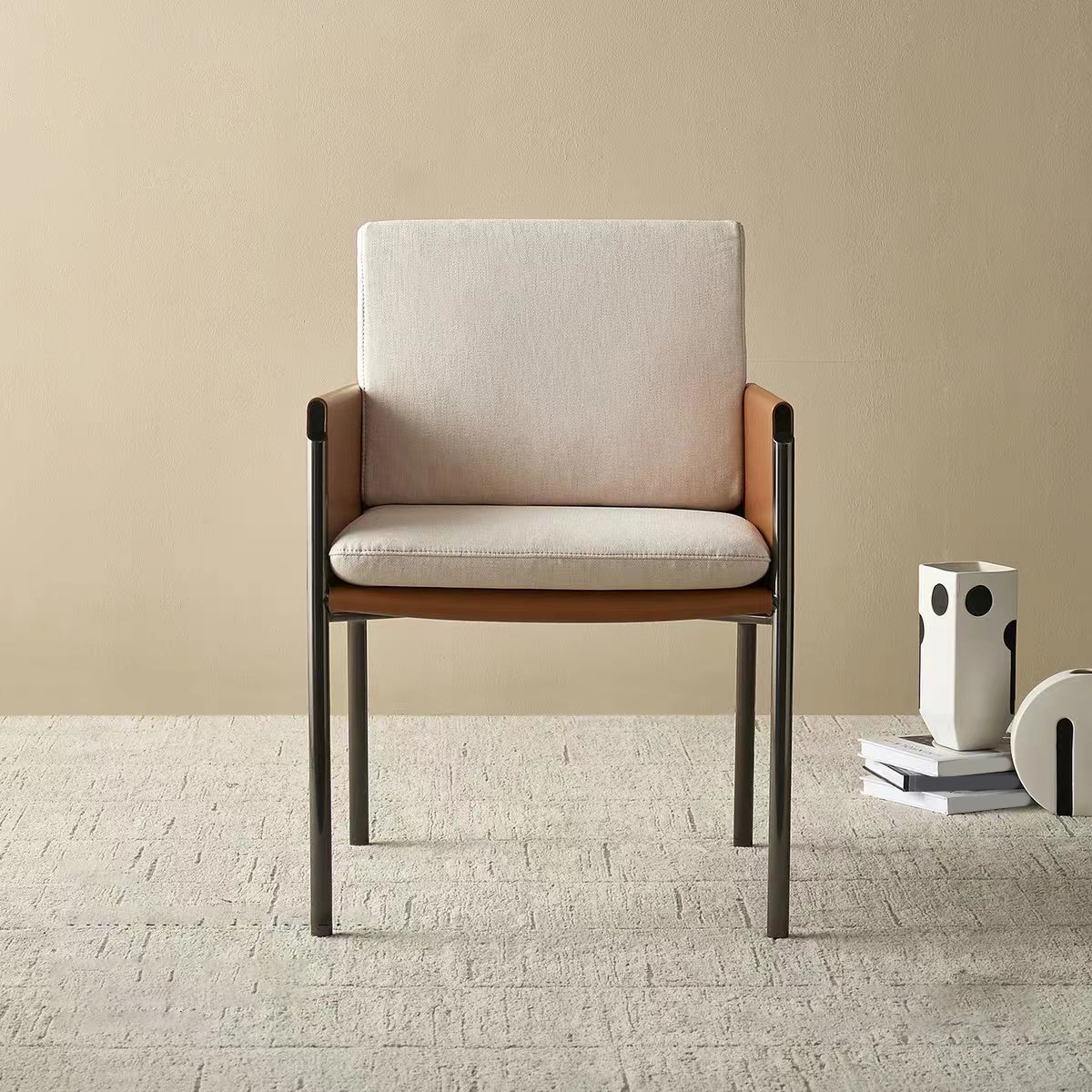 Industrial Upholstered Arm Chair Parsons Dining Room Dining Chair