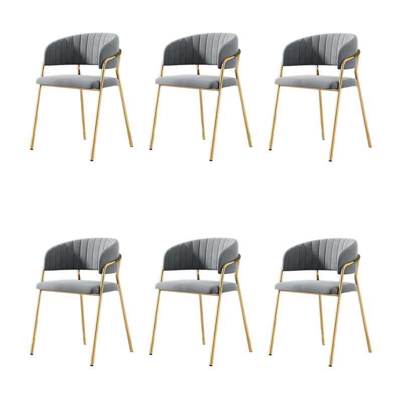 Upholstered Dining Chair Glam Style Open Back Arm Chair for Dining Room