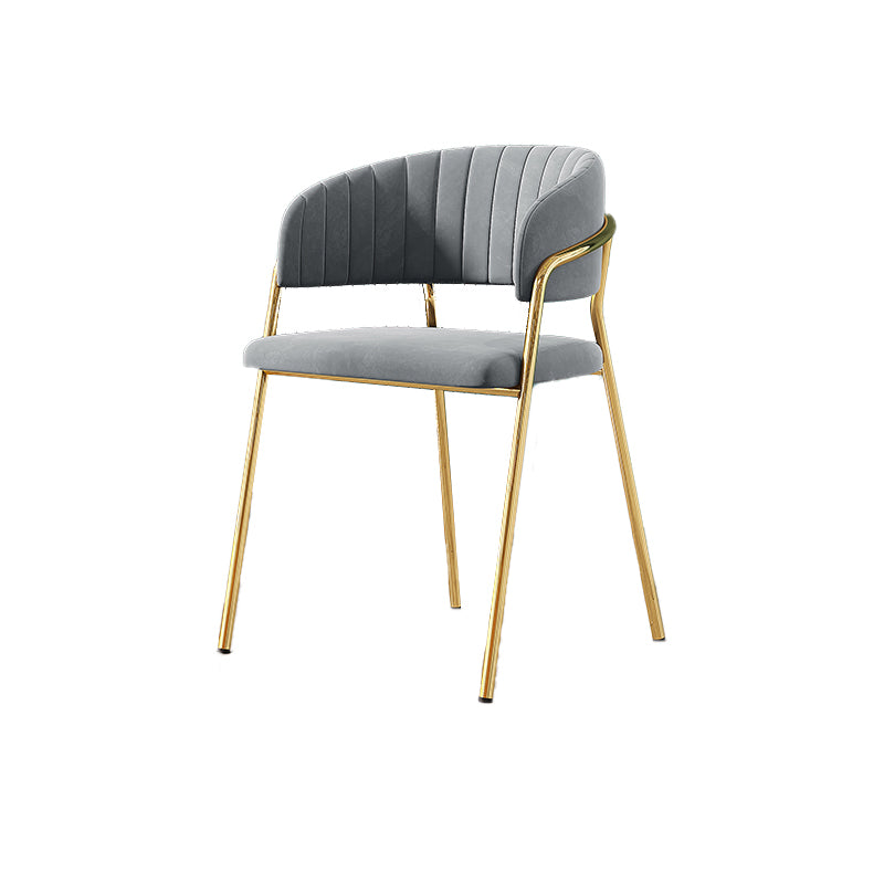 Upholstered Dining Chair Glam Style Open Back Arm Chair for Dining Room