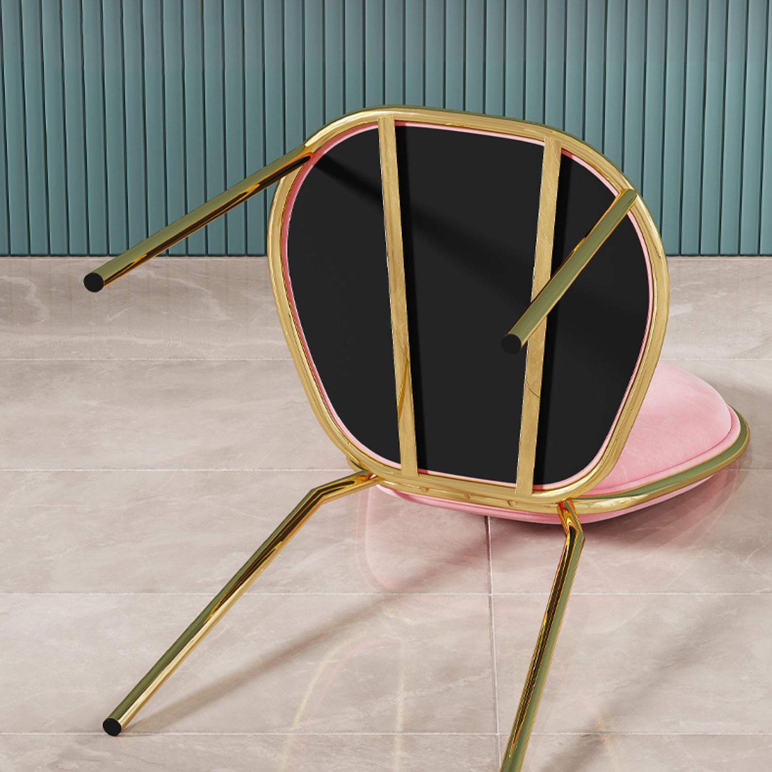 Upholstered Dining Chair Glam Style Open Back Arm Chair for Dining Room