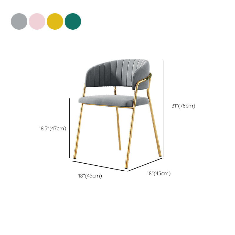 Upholstered Dining Chair Glam Style Open Back Arm Chair for Dining Room