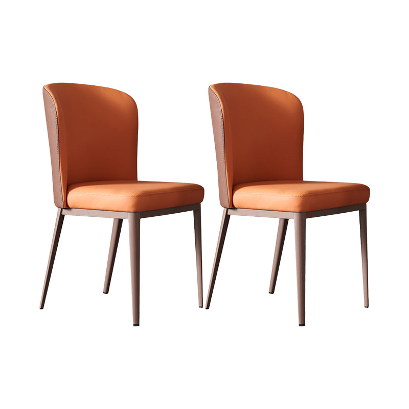 Dining Room Metal Legs Chair Faux Leather Parsons Dining Chair