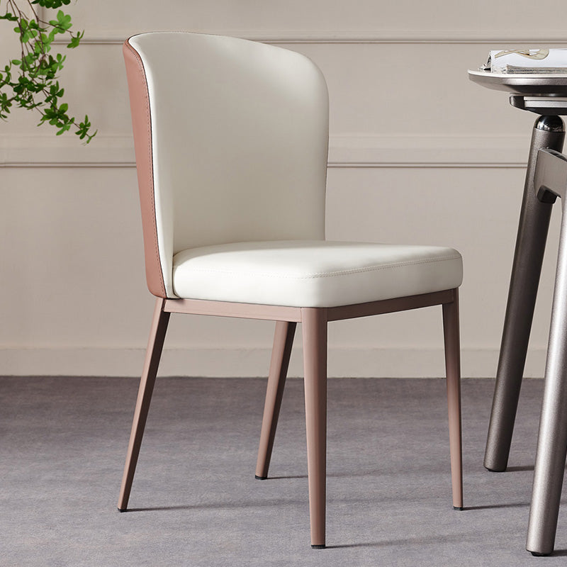 Dining Room Metal Legs Chair Faux Leather Parsons Dining Chair
