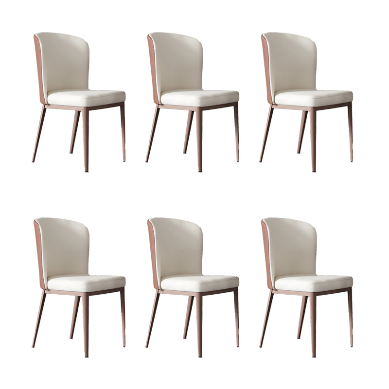 Dining Room Metal Legs Chair Faux Leather Parsons Dining Chair