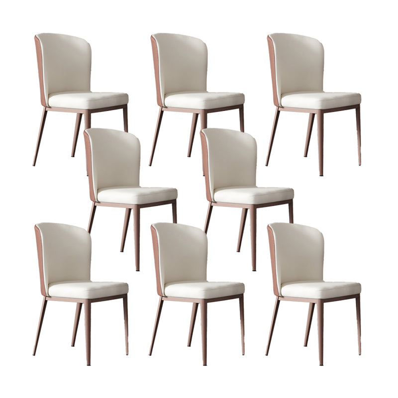 Dining Room Metal Legs Chair Faux Leather Parsons Dining Chair