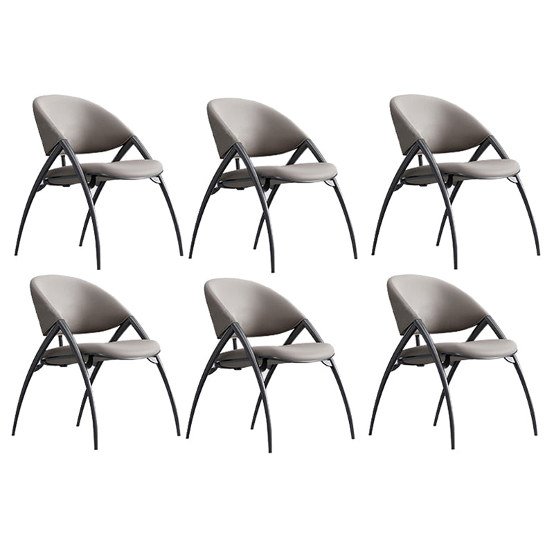 Glam Kitchen Upholstered Side Chair Metal Legs Dining Armless Chair