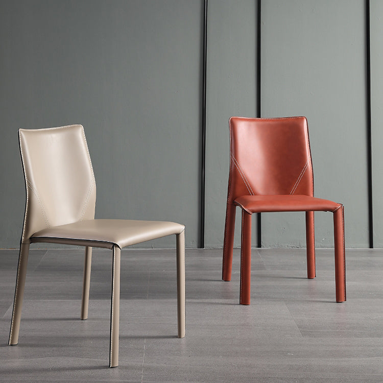 Dining Room Armless Chair Home Faux Leather Parsons Dining Chair