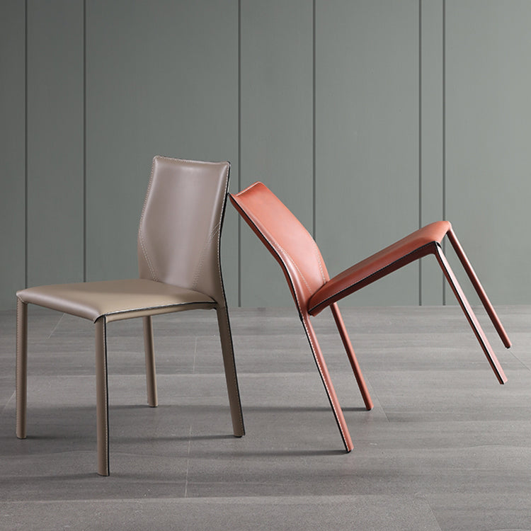 Dining Room Armless Chair Home Faux Leather Parsons Dining Chair