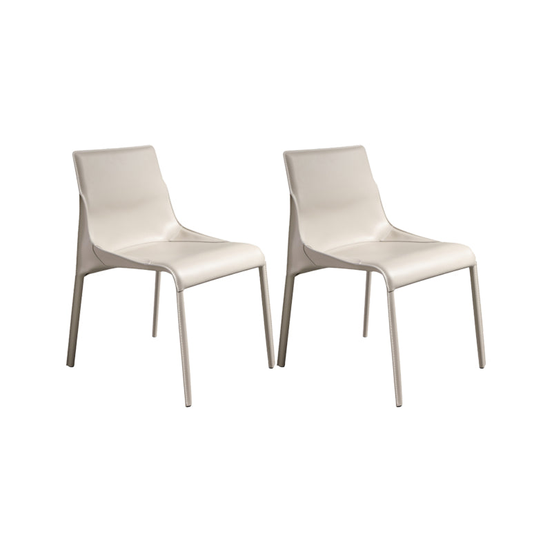Faux Leather Contemporary Armless Chair Home Metal Dining Chair