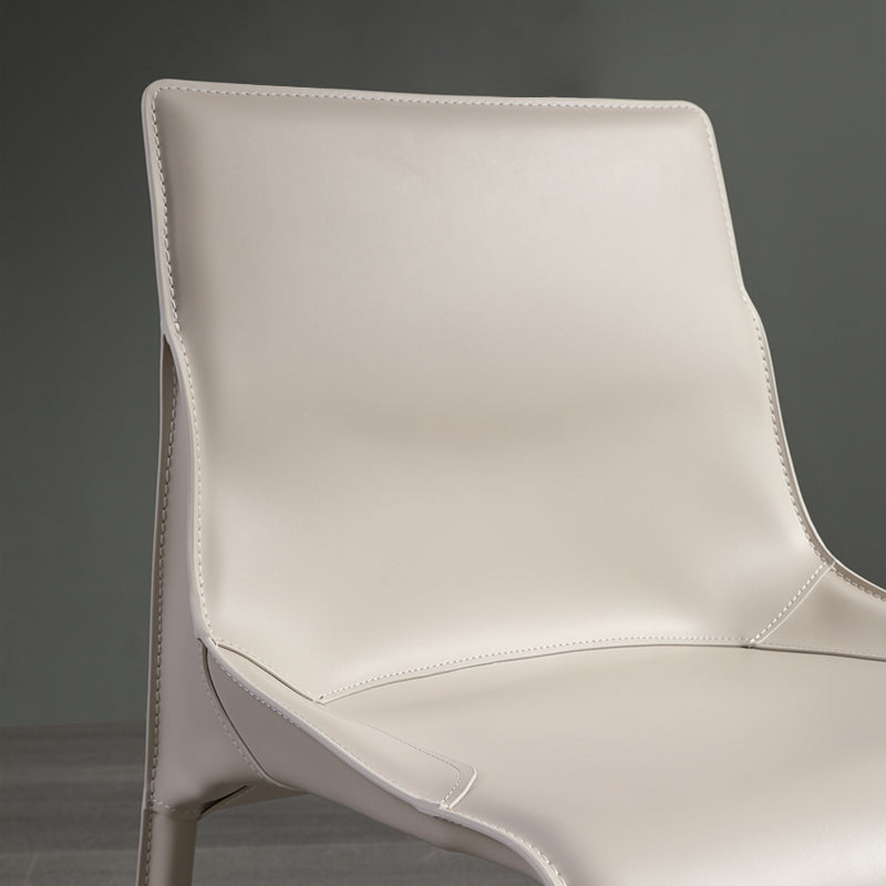 Faux Leather Contemporary Armless Chair Home Metal Dining Chair