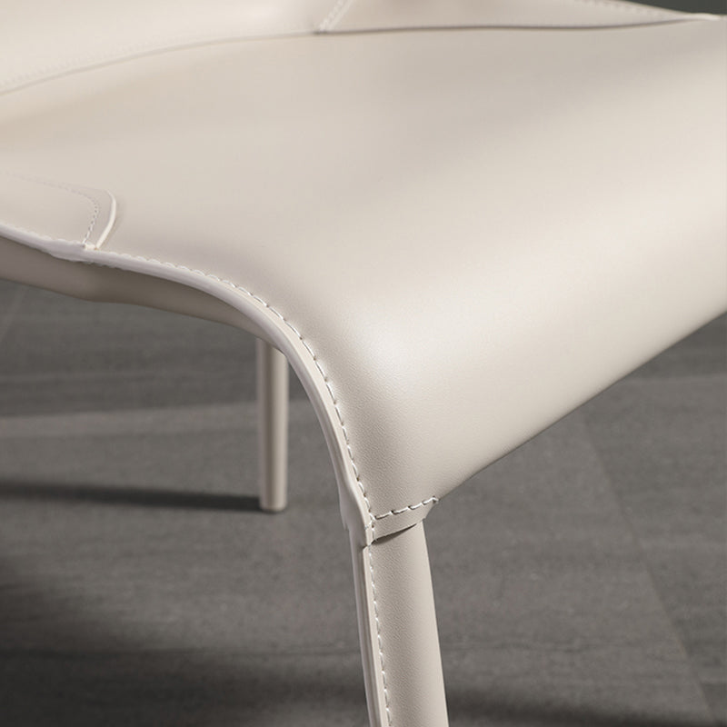 Faux Leather Contemporary Armless Chair Home Metal Dining Chair