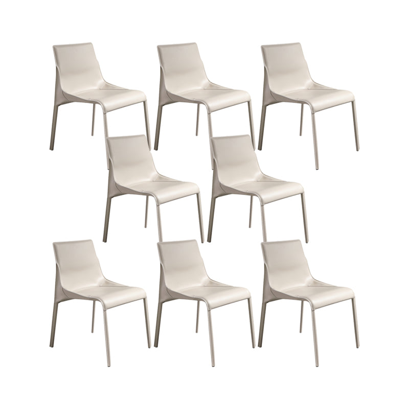 Faux Leather Contemporary Armless Chair Home Metal Dining Chair