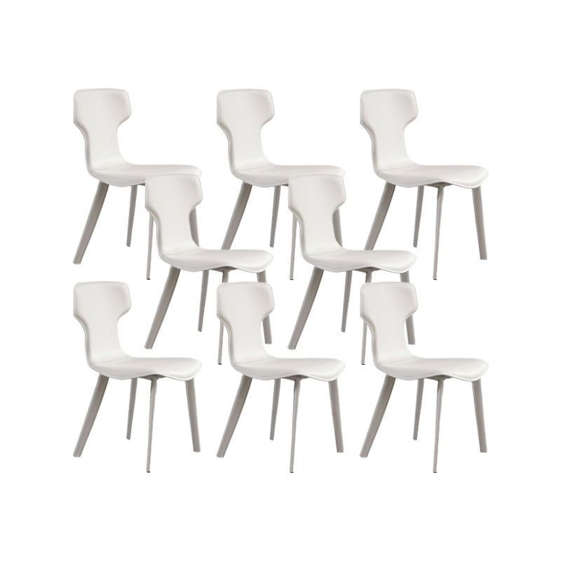 Contemporary Faux Leather Armless Chair Home Metal Dining Chair
