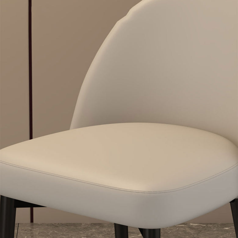 Nordic Kitchen Dining Chairs Faux Leather Parsons Armless Chair