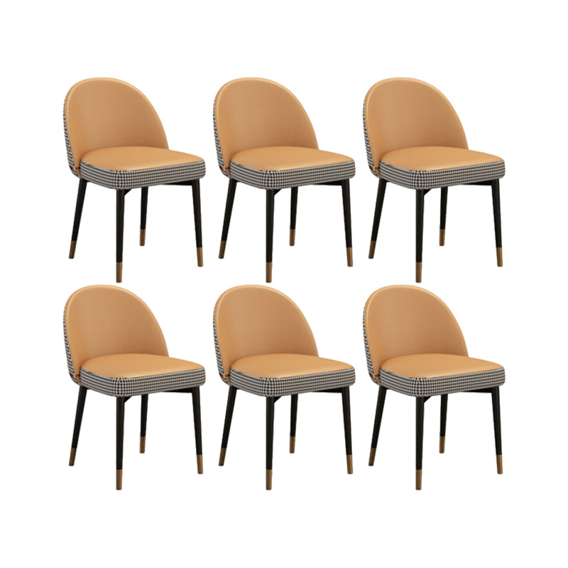Nordic Kitchen Dining Chairs Faux Leather Parsons Armless Chair