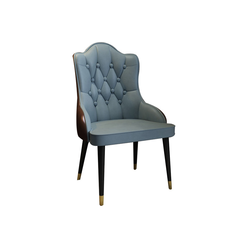 Tufted Parsons Chair Industrial Kitchen Dining Chairs with Metal Legs