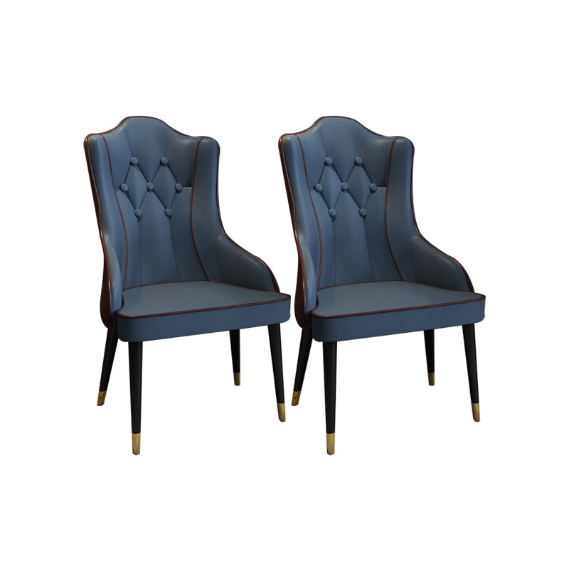 Tufted Parsons Chair Industrial Kitchen Dining Chairs with Metal Legs