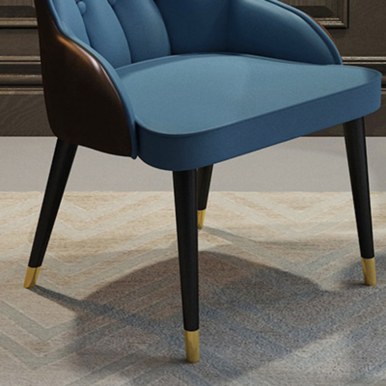 Tufted Parsons Chair Industrial Kitchen Dining Chairs with Metal Legs