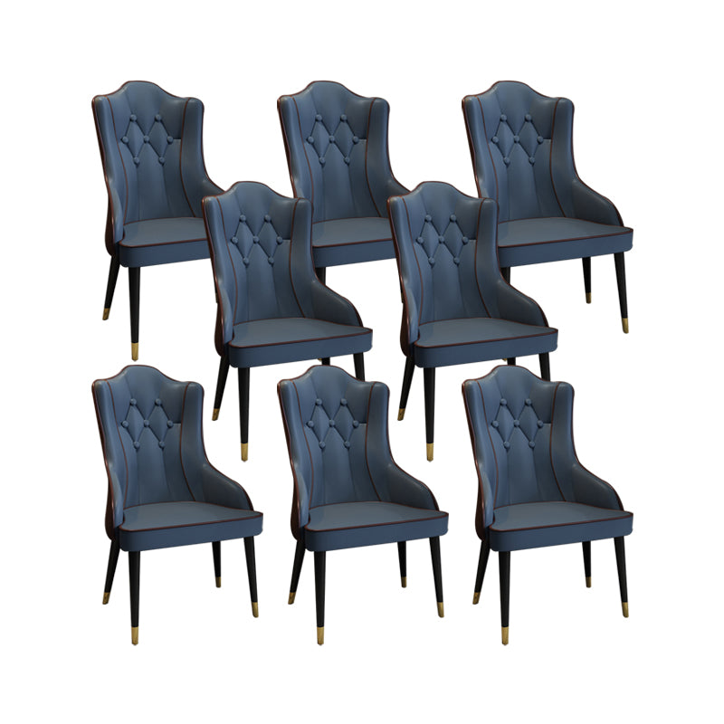 Tufted Parsons Chair Industrial Kitchen Dining Chairs with Metal Legs