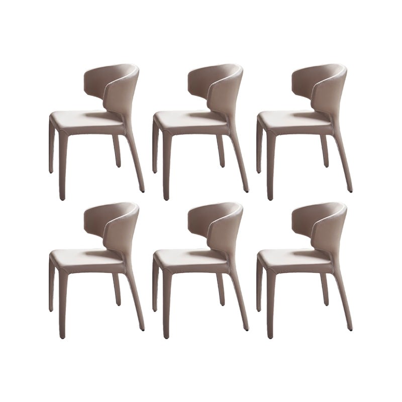 Faux Leather Dining Chairs Industrial Wingback Side Chair for Dining Room