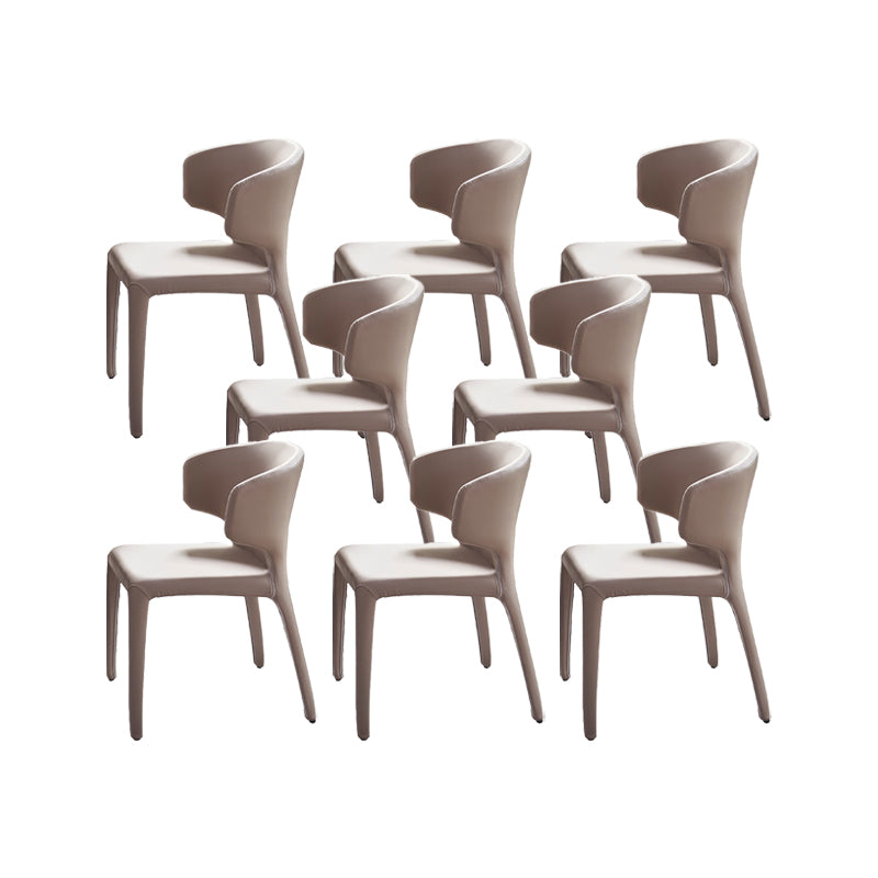 Faux Leather Dining Chairs Industrial Wingback Side Chair for Dining Room