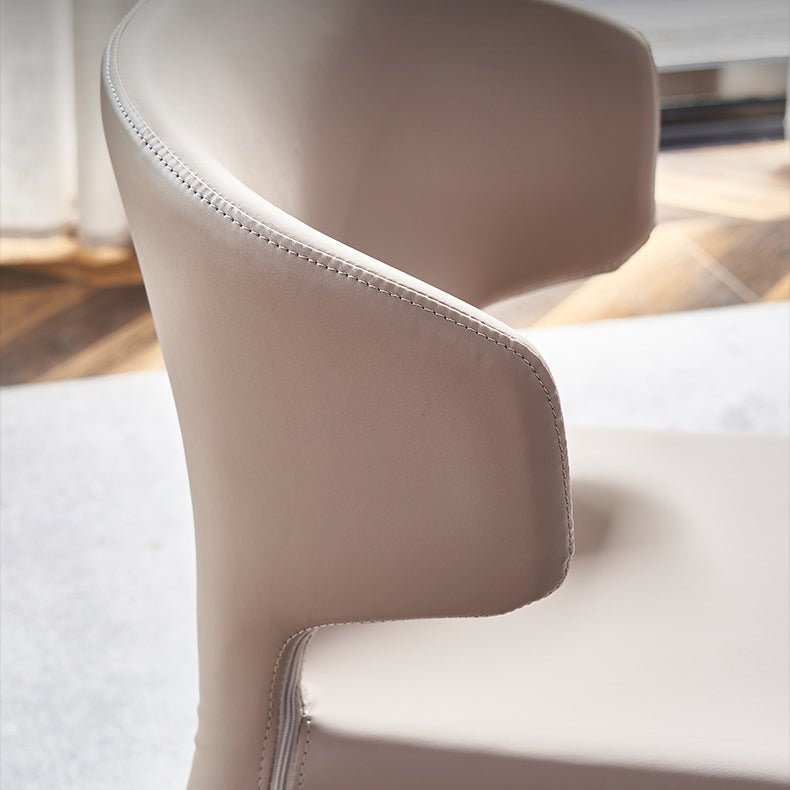 Faux Leather Dining Chairs Industrial Wingback Side Chair for Dining Room