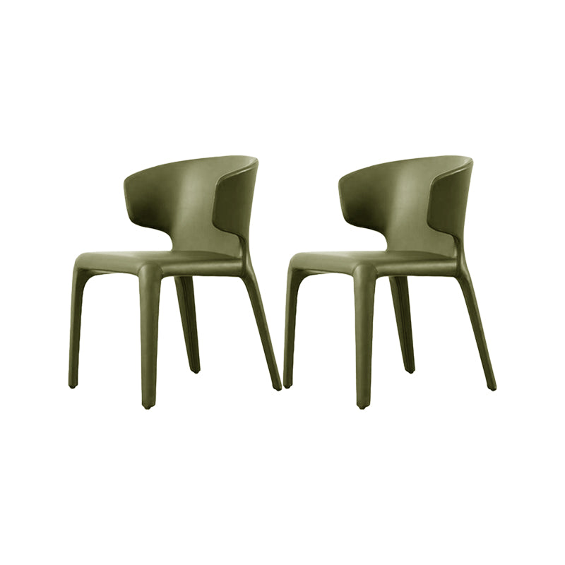 Faux Leather Dining Chairs Industrial Wingback Side Chair for Dining Room