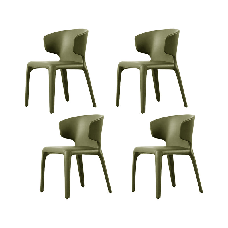 Faux Leather Dining Chairs Industrial Wingback Side Chair for Dining Room