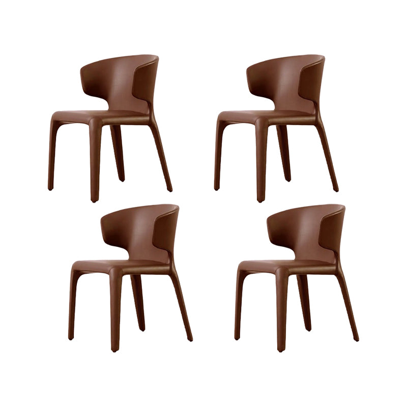 Faux Leather Dining Chairs Industrial Wingback Side Chair for Dining Room
