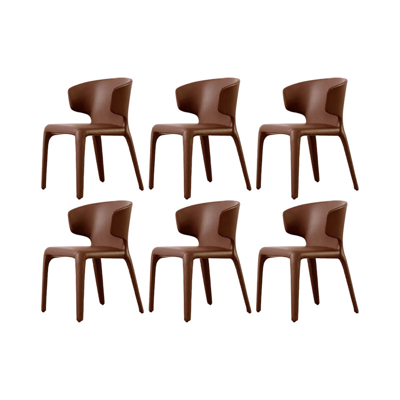 Faux Leather Dining Chairs Industrial Wingback Side Chair for Dining Room