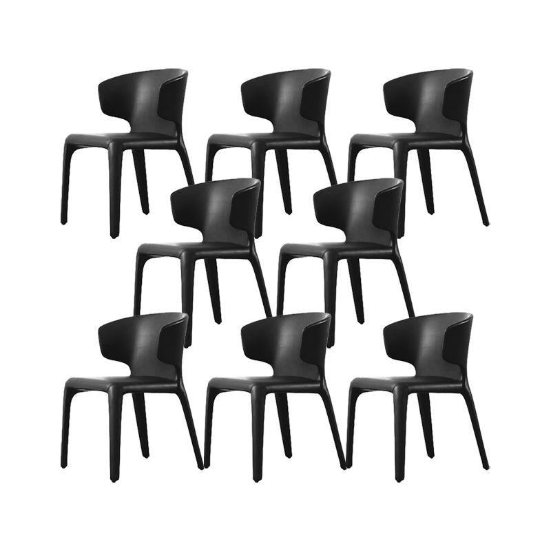 Faux Leather Dining Chairs Industrial Wingback Side Chair for Dining Room