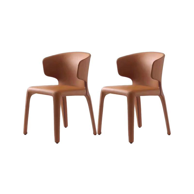 Faux Leather Dining Chairs Industrial Wingback Side Chair for Dining Room