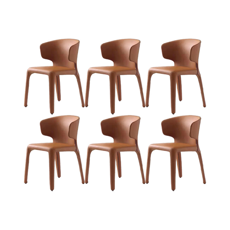 Faux Leather Dining Chairs Industrial Wingback Side Chair for Dining Room
