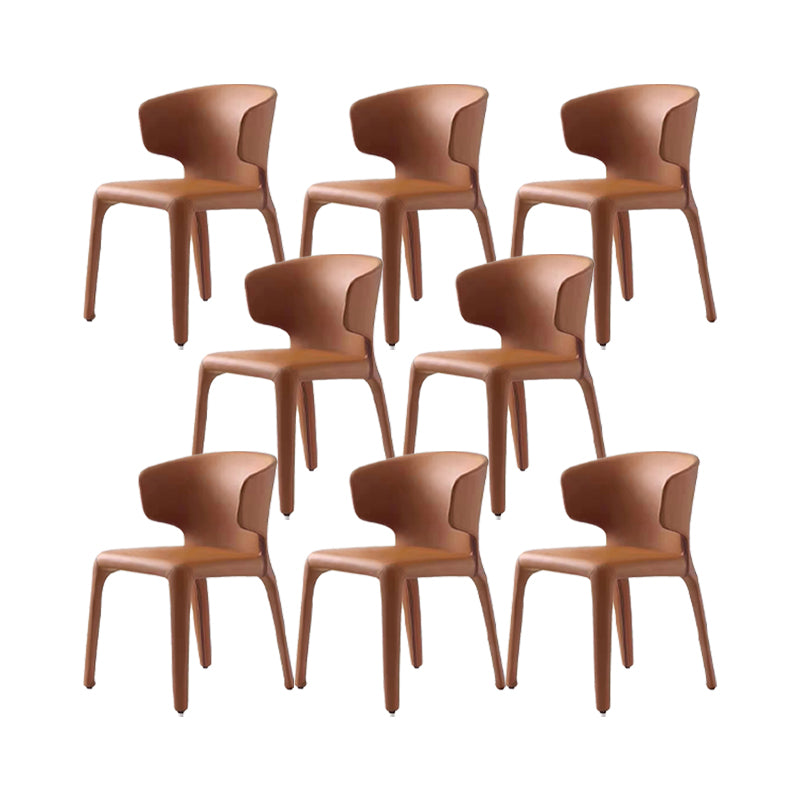 Faux Leather Dining Chairs Industrial Wingback Side Chair for Dining Room