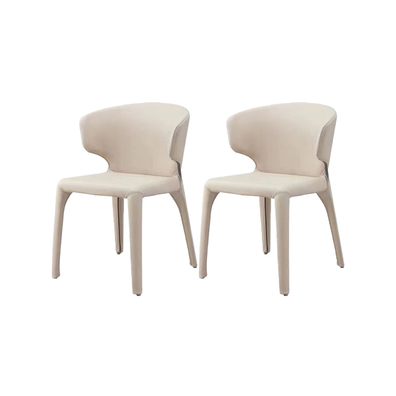 Faux Leather Dining Chairs Industrial Wingback Side Chair for Dining Room