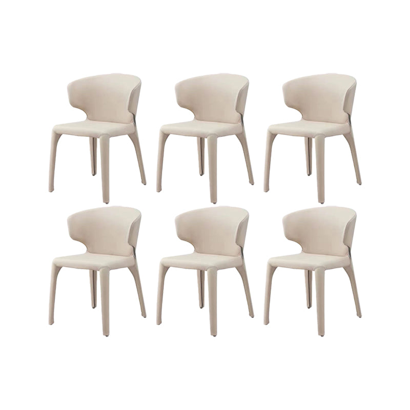 Faux Leather Dining Chairs Industrial Wingback Side Chair for Dining Room