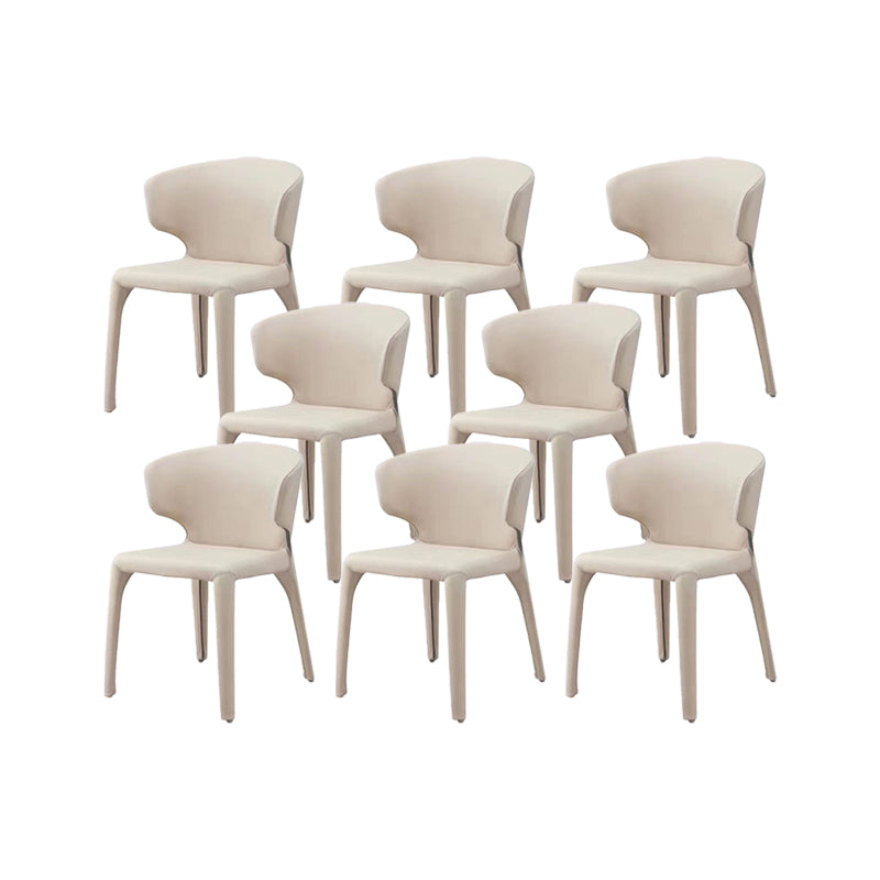 Faux Leather Dining Chairs Industrial Wingback Side Chair for Dining Room