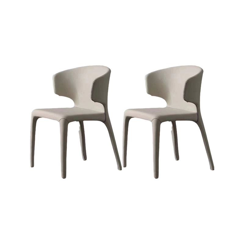 Faux Leather Dining Chairs Industrial Wingback Side Chair for Dining Room