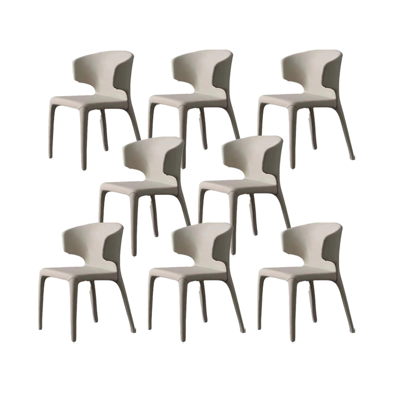 Faux Leather Dining Chairs Industrial Wingback Side Chair for Dining Room