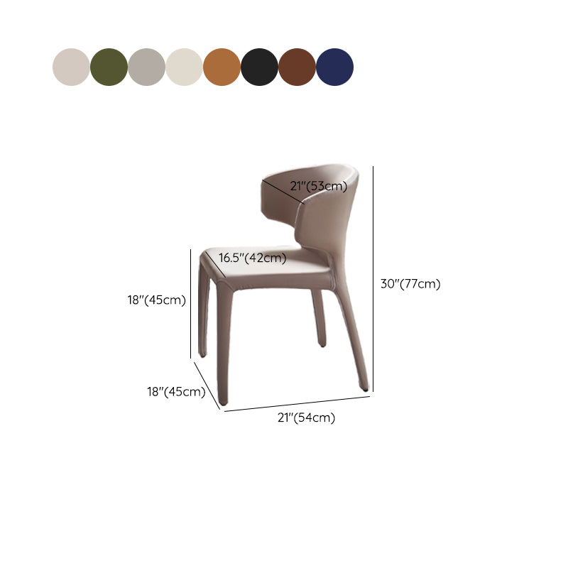Faux Leather Dining Chairs Industrial Wingback Side Chair for Dining Room