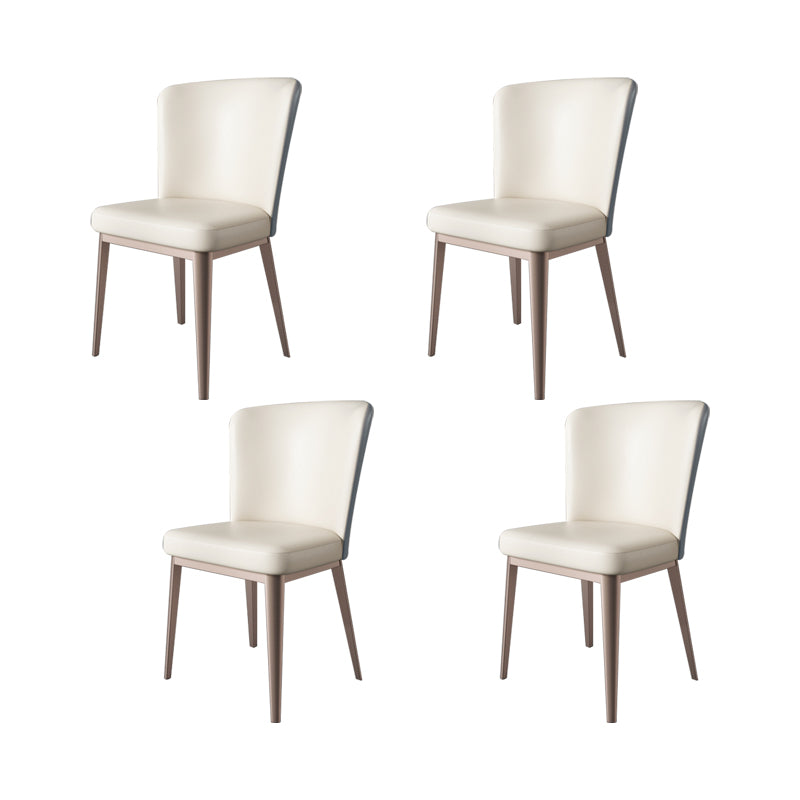 Faux Leather Dining Chairs Modern Parsons Armless Chair for Dining Room