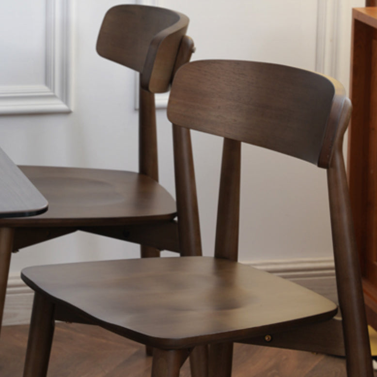 Solid Wood Dining Chair Modern Style Open Back Armless Chair for Dining Room